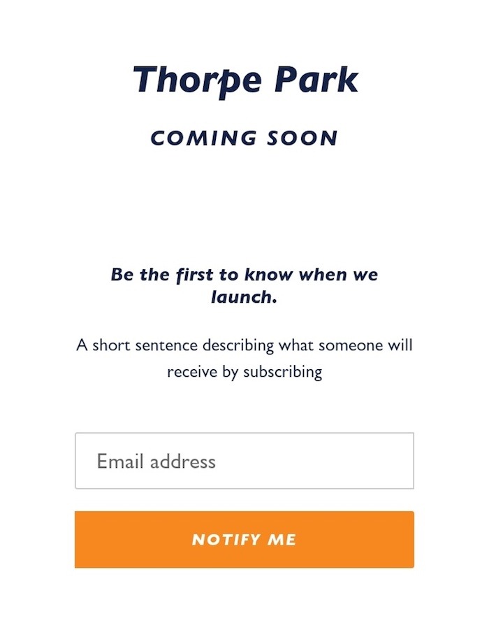 Thorpe Park Online Shop Page