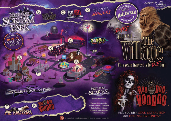 Xtreme Scream Park Map 2020