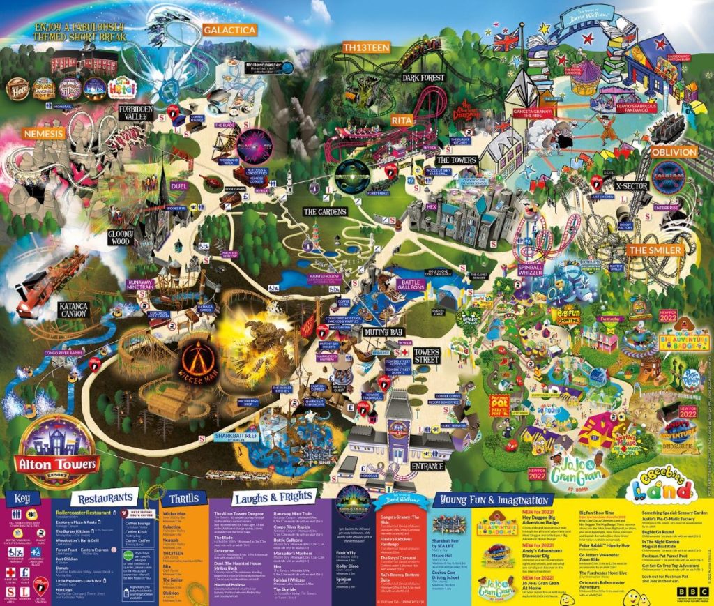 Alton Towers 2022 Map