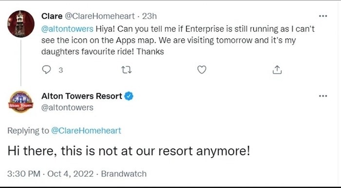 Enterprise Leaves Alton Towers