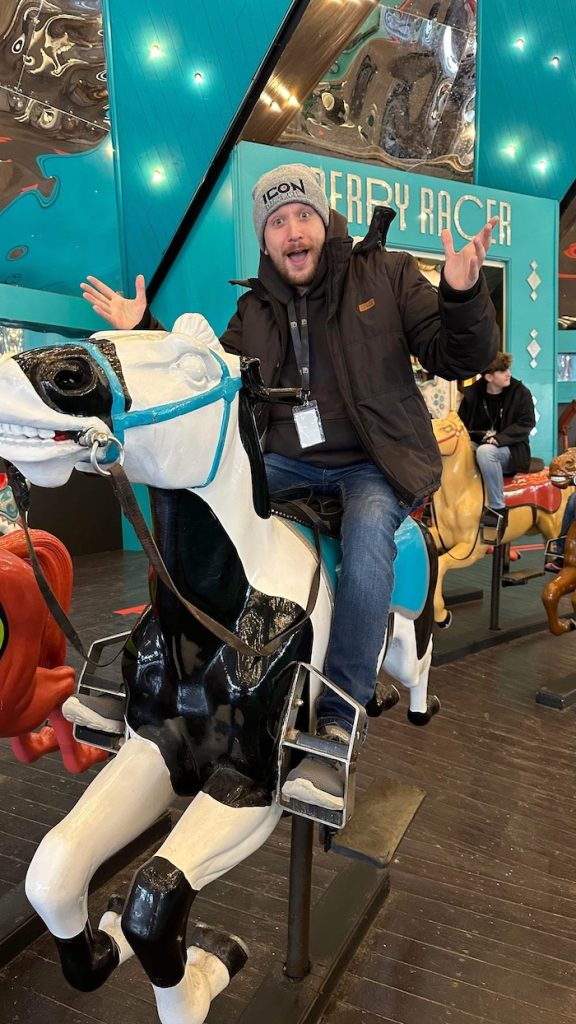 Sean Evans on Derby Racer at Blackpool Pleasure Beach