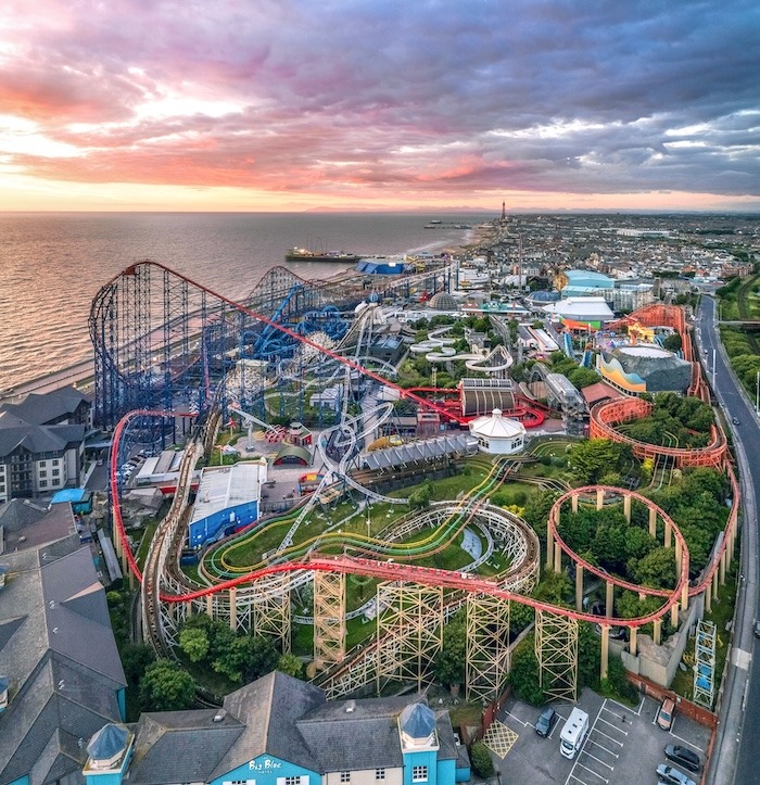 Drone shot of Pleasure Beach