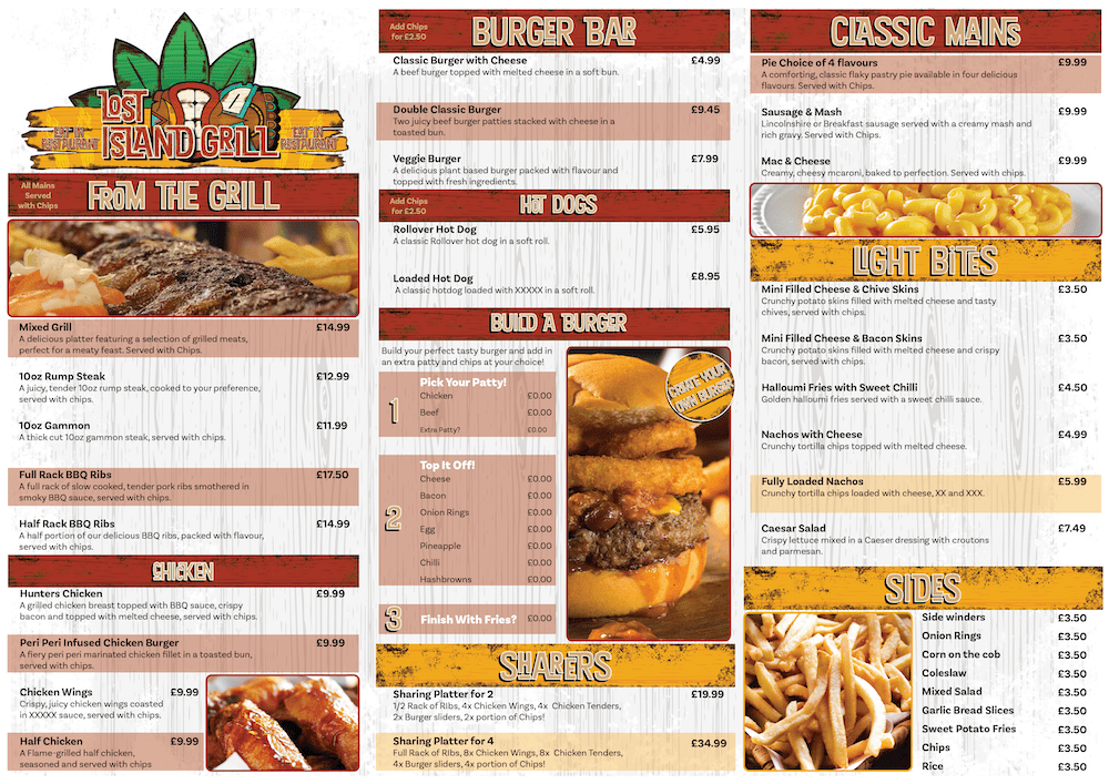 Lost Island Grill Menu
