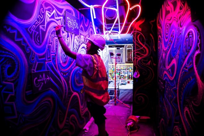 Holly at work at Wake the Tiger London